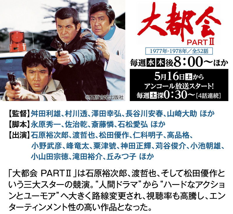 大都会-PARTⅡ｜石原プロモーション制作ドラマ総力特集｜ホームドラマチャンネル