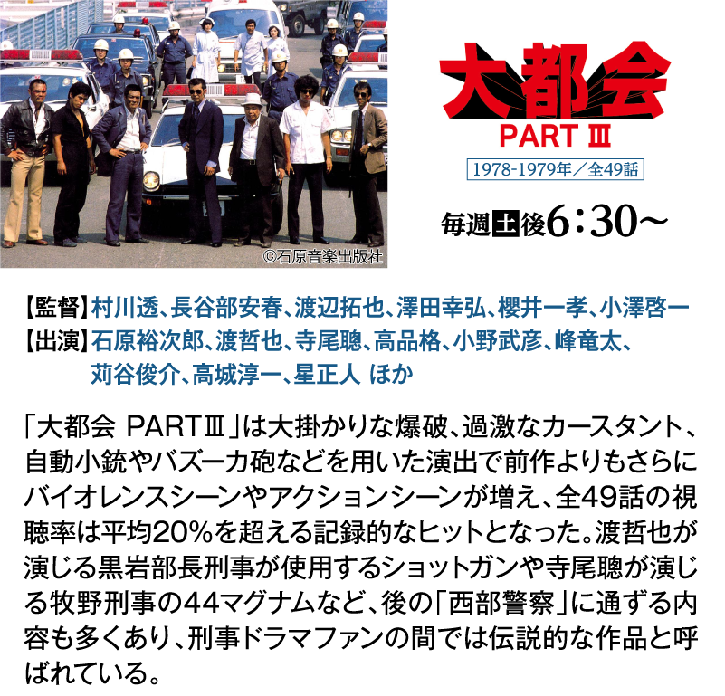 大都会 PARTⅢ｜石原プロモーション制作ドラマ総力特集｜ホームドラマチャンネル