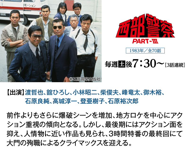 西部警察 PART-Ⅲ｜石原プロモーション制作ドラマ総力特集｜ホームドラマチャンネル
