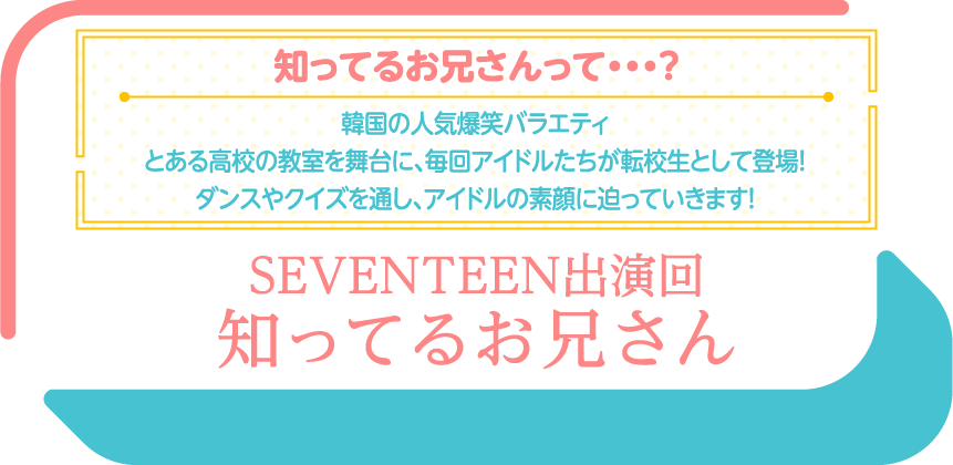 知ってるお兄さん | 「SEVENTEEN セレクション」特設サイト｜ホームドラマチャンネル